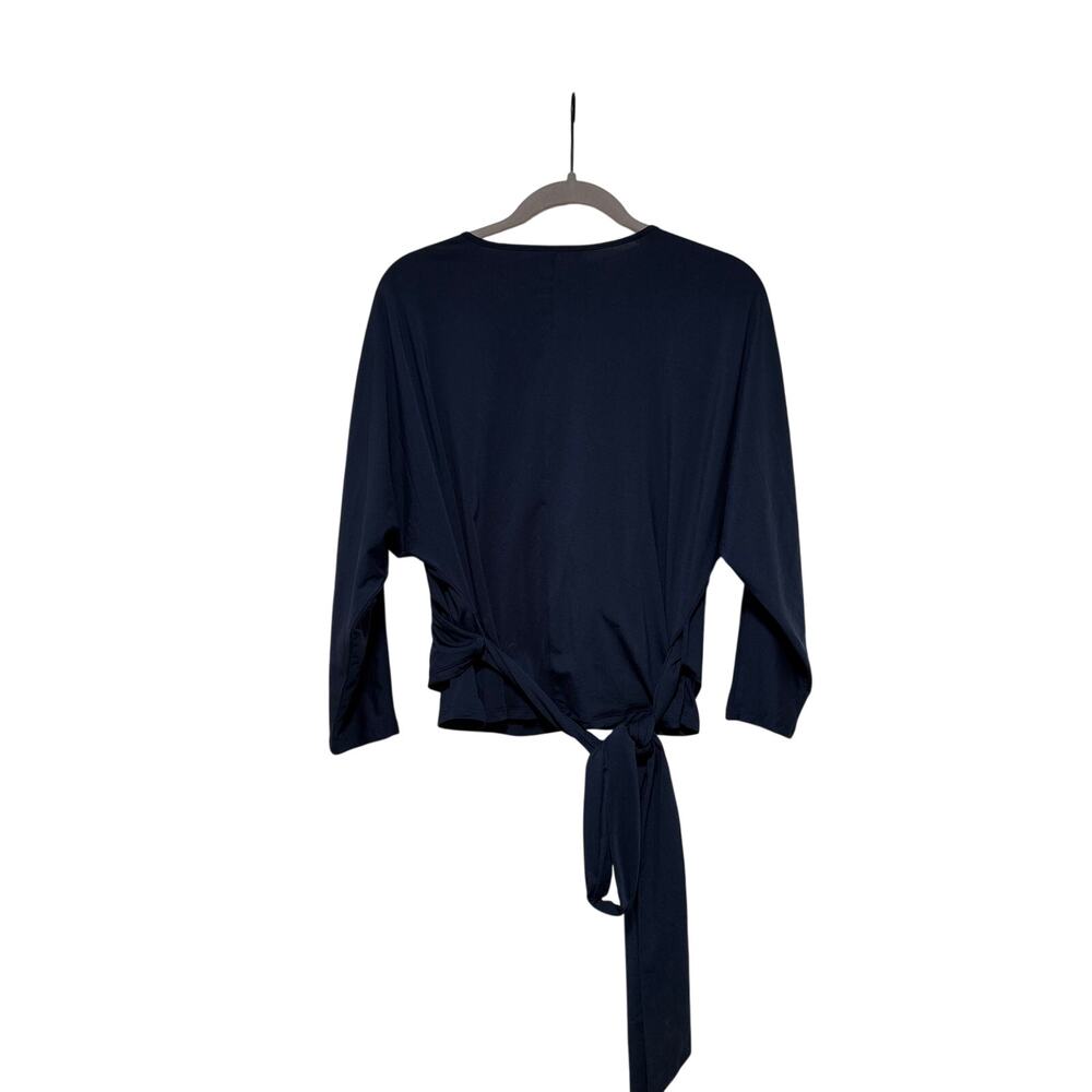 J. Mclaughlin Navy Blue Wrap Top Size M - Picture 6 of 8